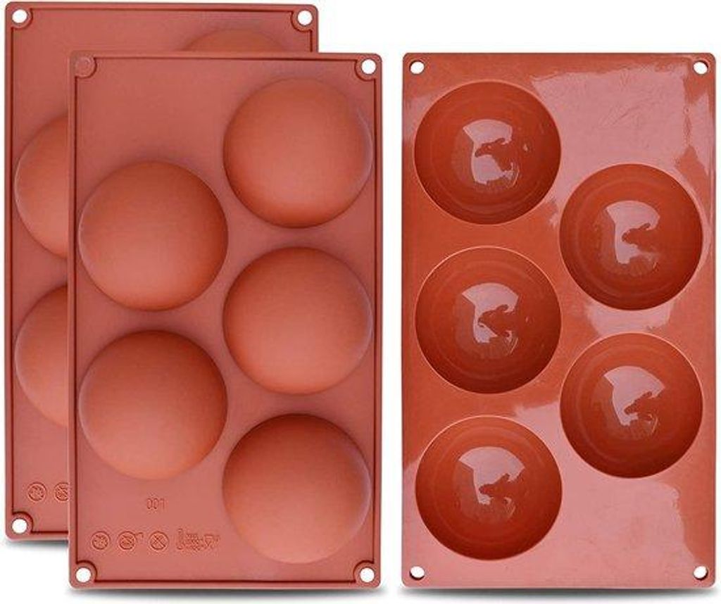 Silikonformen für große Formen, 5-eckige Halbkugel-Form, 3er-Pack für Chocolade, Kuchen, Gelee, Mousse