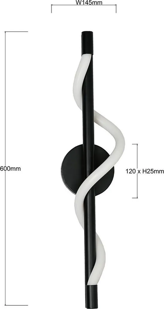 Applique LED 12W MELECA noire verticale avec éclairage modulable intégré - 5