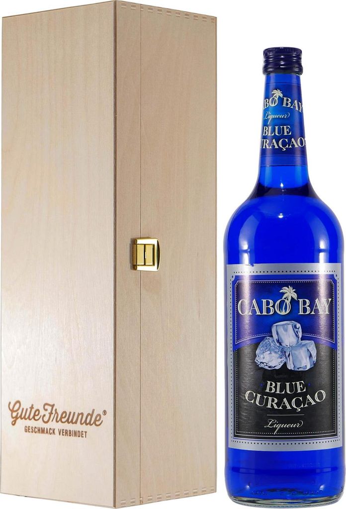 Cabo Bay Blue Curacao mit Geschenk-Holzkiste