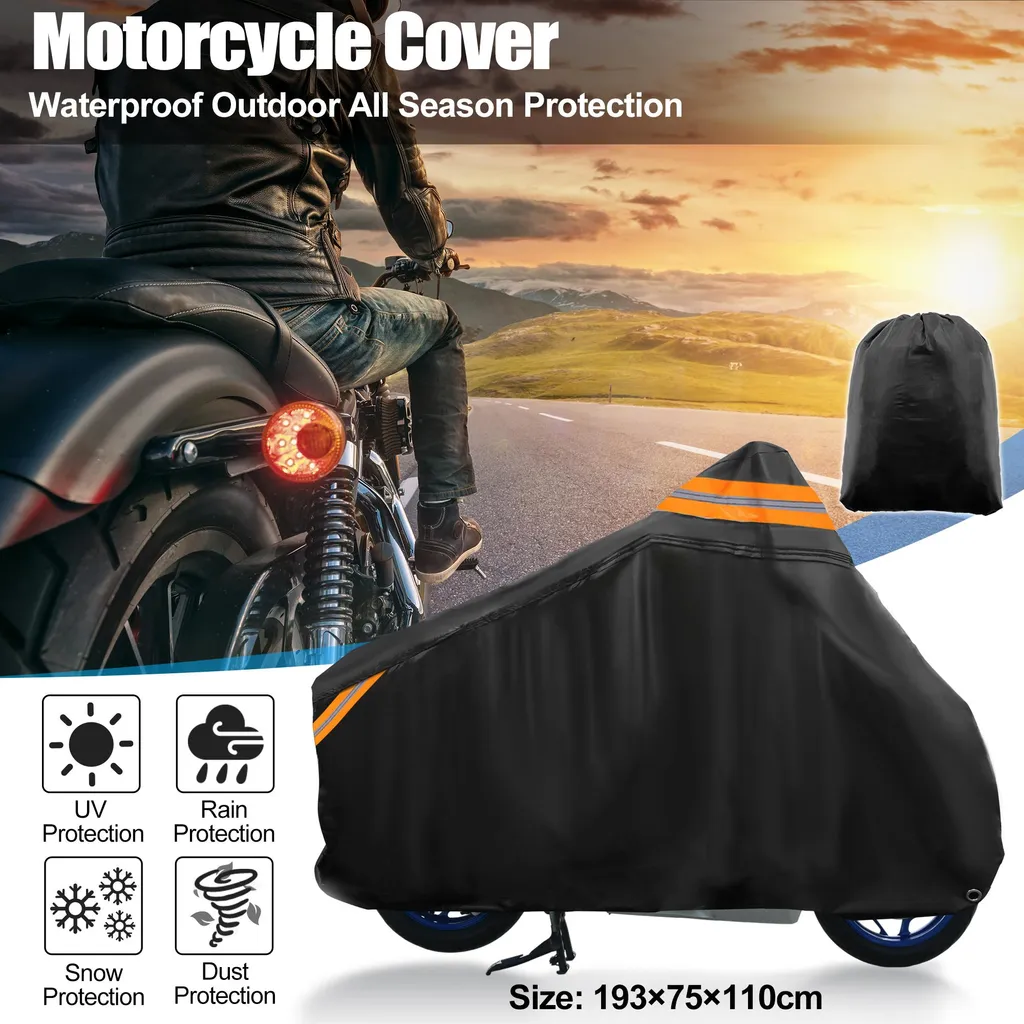 Housse Moto Étanche pour Harley Dyna FXD FXDF Low Rider Super Glide Noir