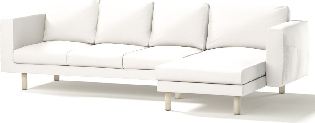 Dekoria Bezug für Norsborg 4-Sitzer Sofa mit Recamiere, weiss, Norsborg Bezug für 4-Sitzer Sofa mit Recamiere