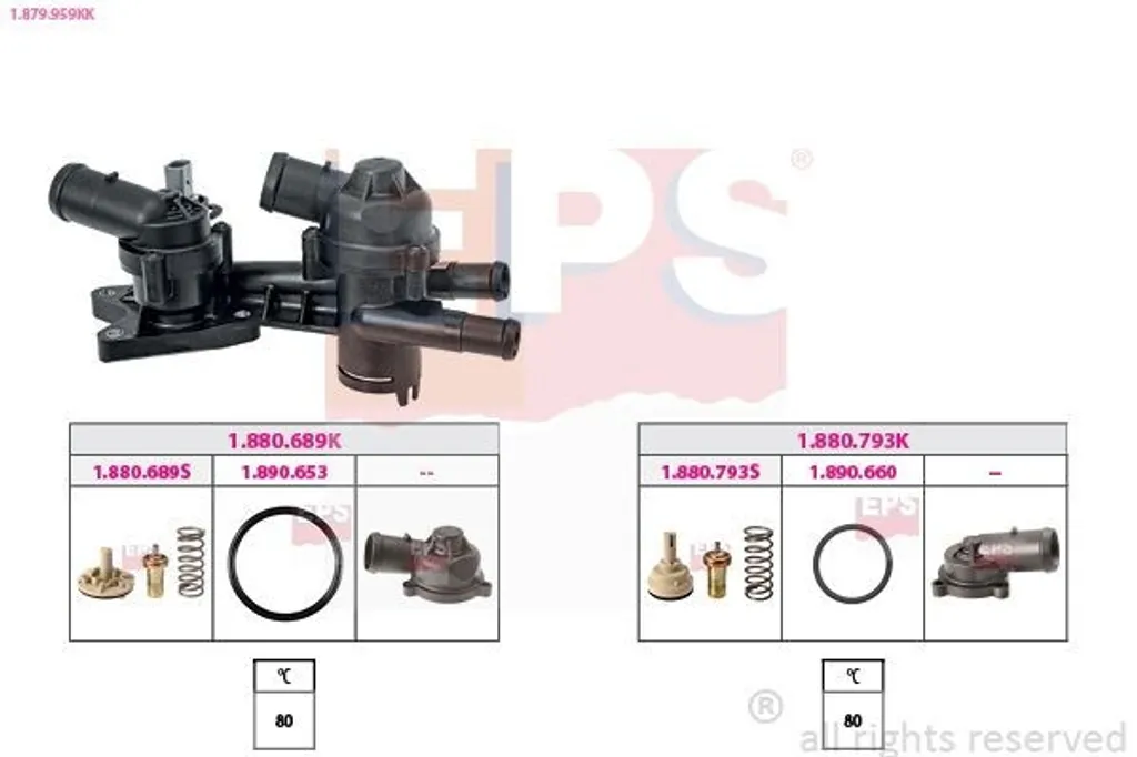 Thermostat liquide EPS pour VW Touran 1T1 1T2 et Passat Variant 3C5 365