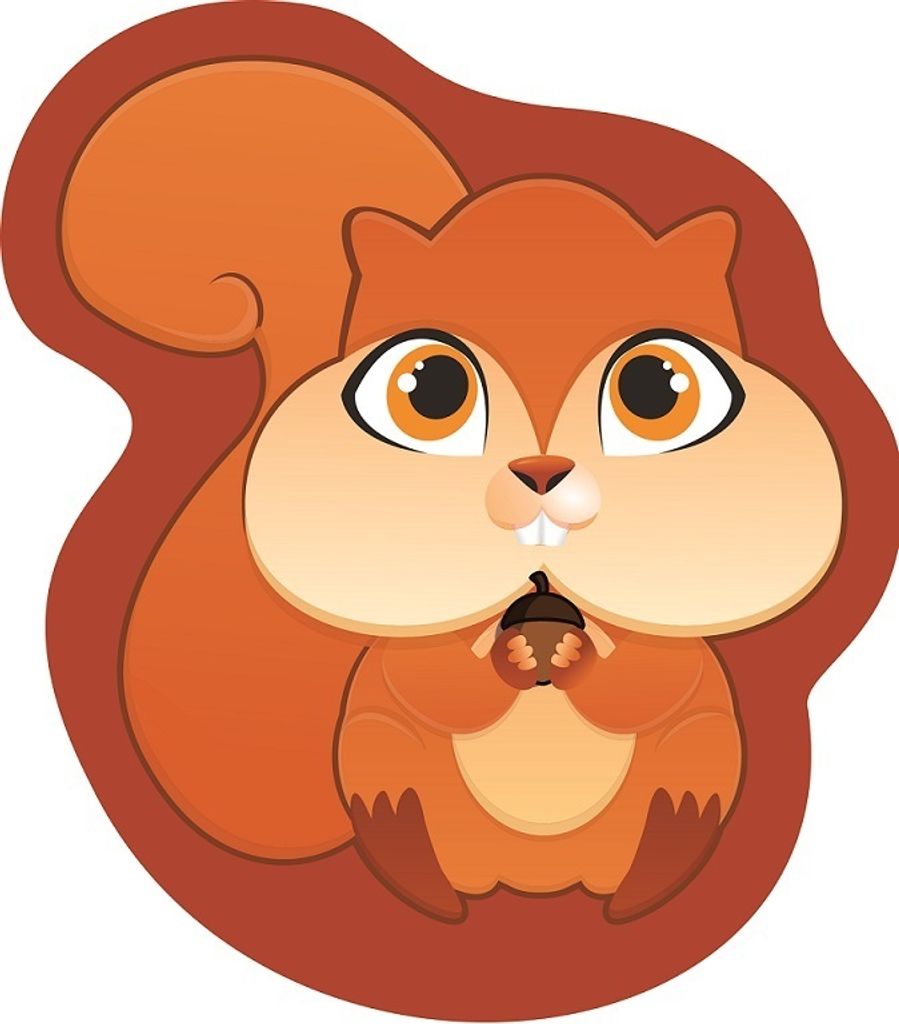 Dekokissen für Kinder, Kuscheltier Eichhörnchen