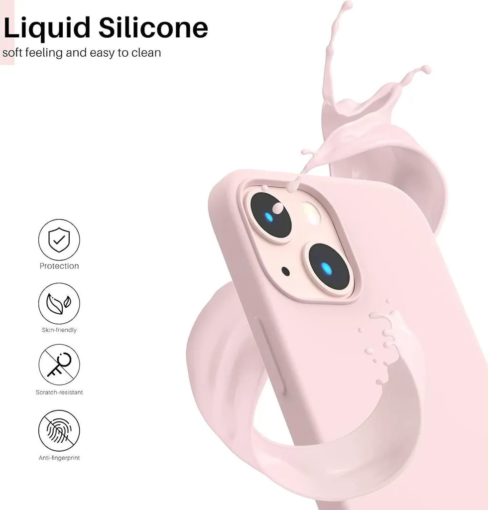 Coque iPhone 13 Mini Silicone Bleu avec Doublure Microfibre Douce Fine