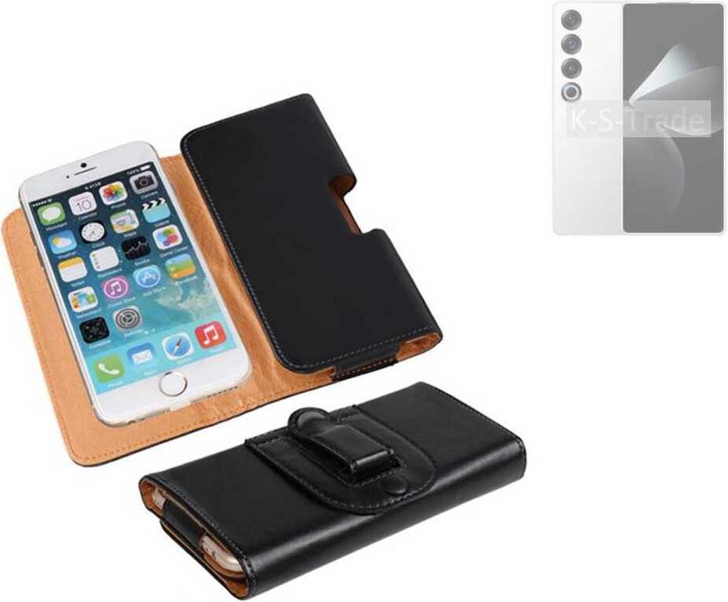 K-S-Trade Schützhülle Handyhülle kompatibel mit Meizu 21 Pro Holster Gürtel Tasche Schutzhülle Handy-Tasche Smartphone Case Seitentasche schwarz
