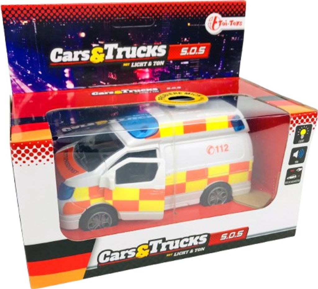 Ambulanza con luci e suoni, 16 x 13,5 x 8,5 cm Immagine del prodotto 