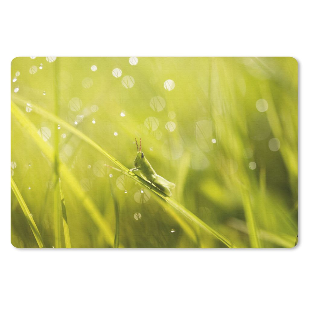 MuchoWow Mauspad Mousepad Grashüpfer - Gras - Grün 27x18 cm - Mousepads - Maus Mat - Pad - Mausunterlage - Büroartikel - Desk Matten