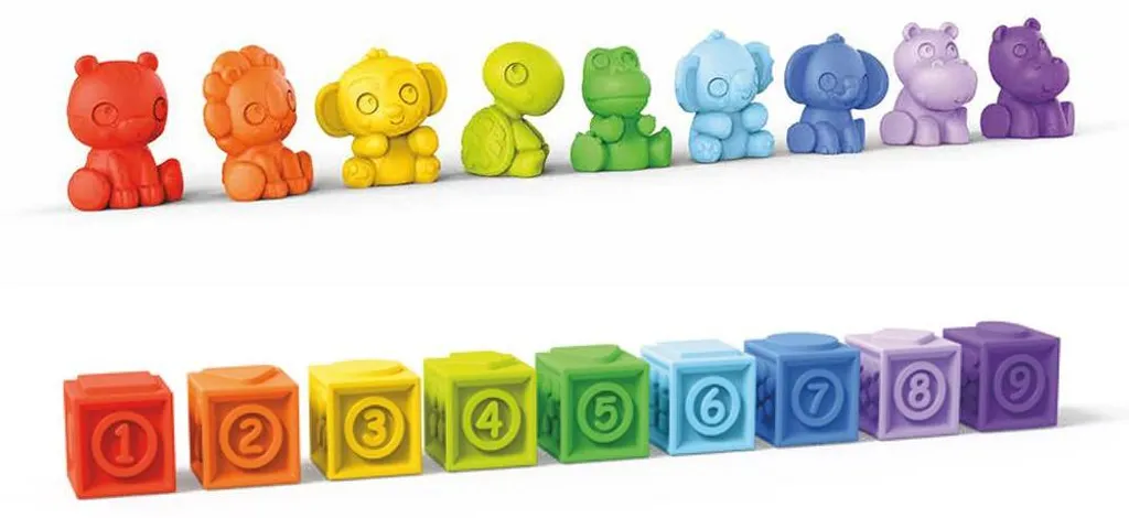 Bright Starts Jeu de Cubes Cubes & Cuties 18pcs dès 3 Mois pour Bébé