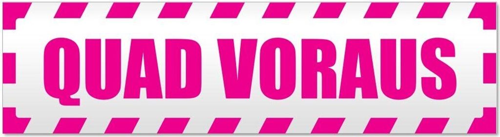 Kiwistar Quad voraus gestreift Magnetschild Schild magnetisch - 45cm Pink - Magnetfolie für Auto PKW Kfz