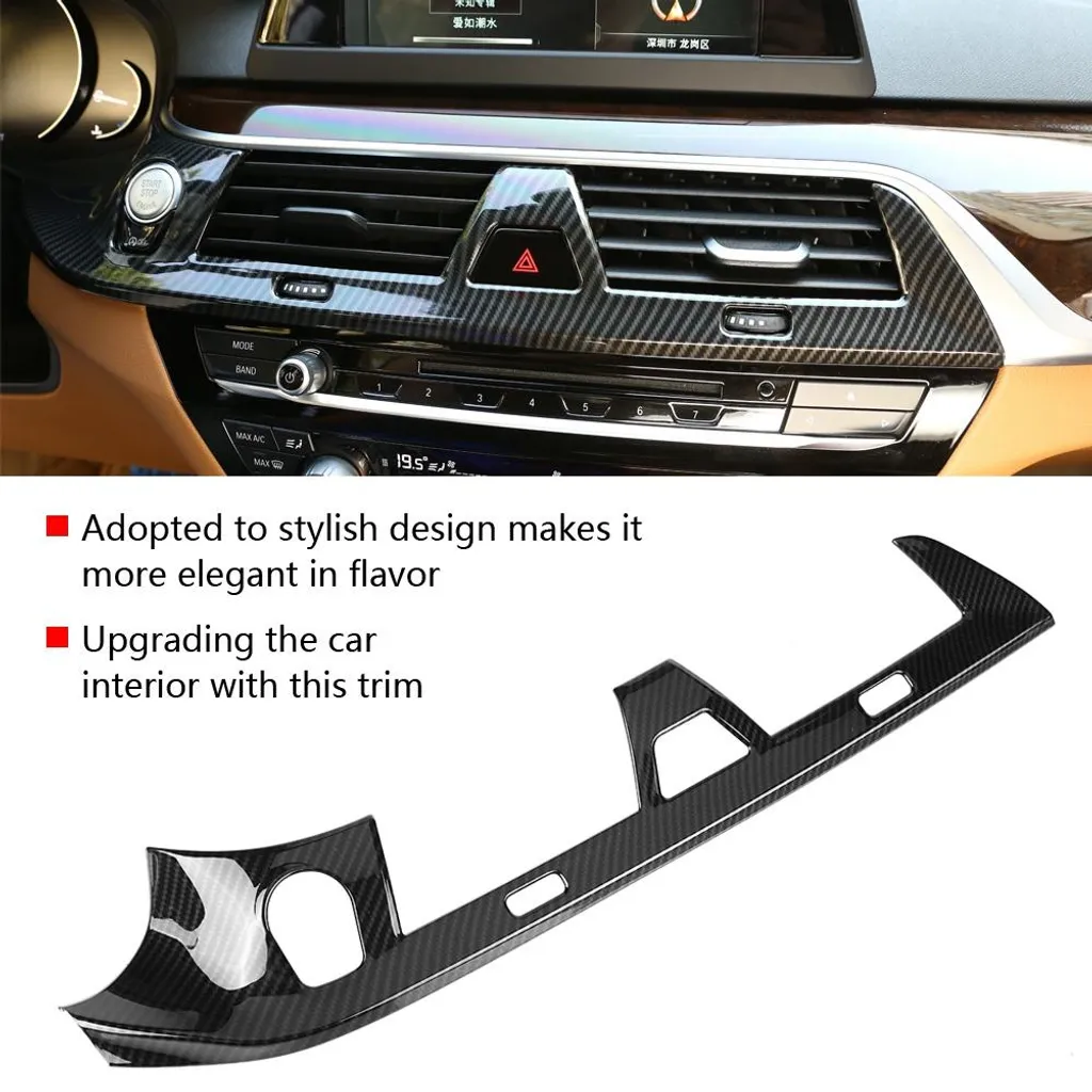 Insert Déco Aérateur Console Centrale BMW G30 2017-2018 Style Carbone M - 6