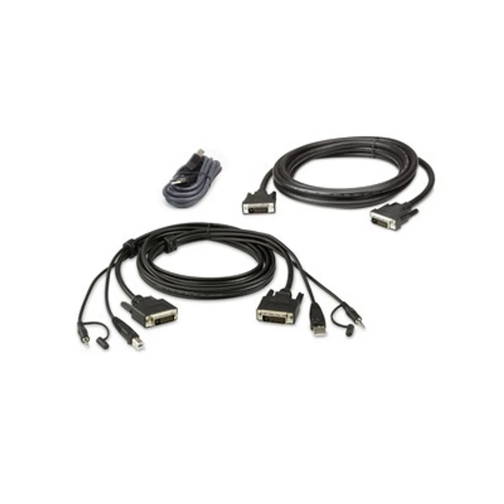 Set di cavi KVM protetti Aten 3 M USB DVI-D Dual Link Dual Display