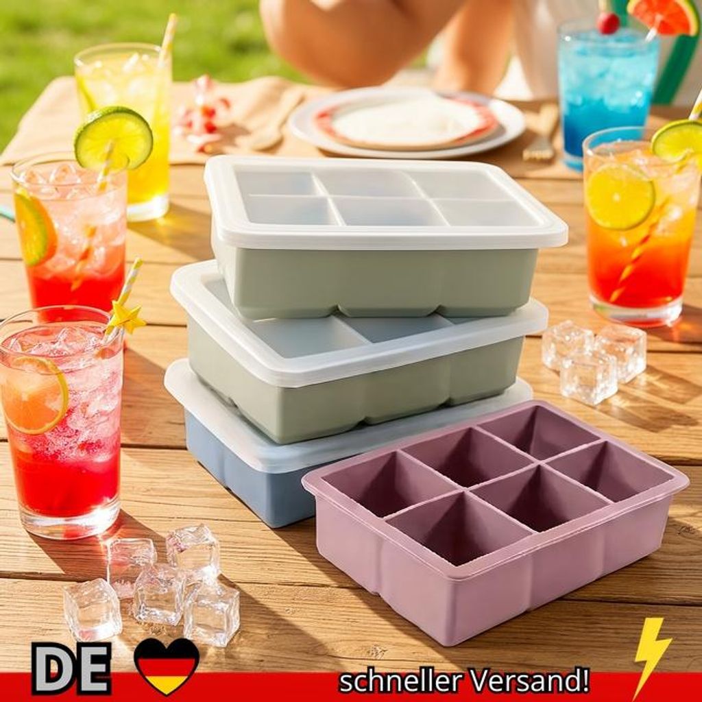 【heiße Verkäufe】 1 Stück Eiswürfelform mit Deckel Flexible aus