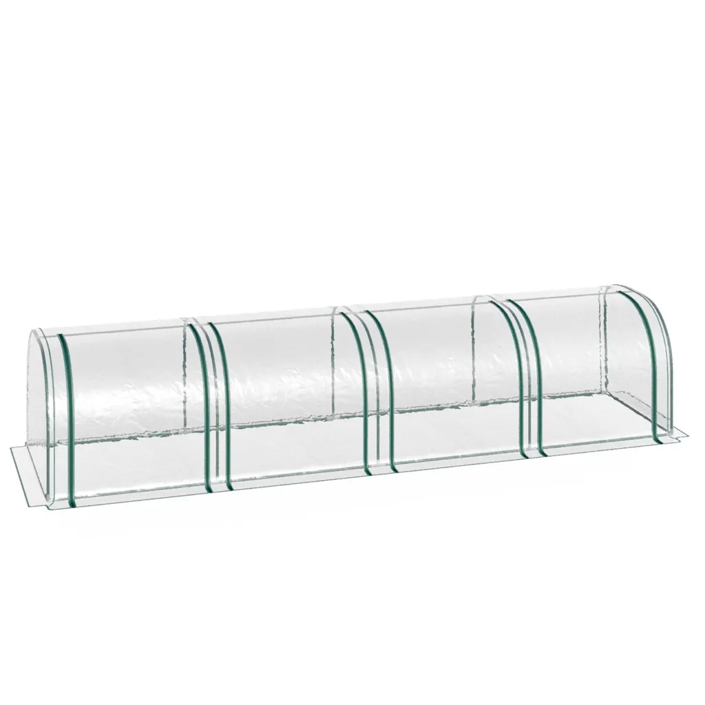 Serre tunnel Zimilo 395x100x80 cm avec armature acier et bâche PVC