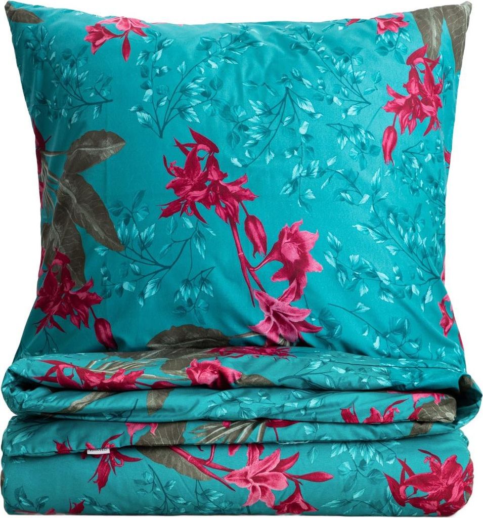 HOMLA FLORELLE Bettwäsche aus Mikrofaser mit Blumenmuster 160x200 + 2*70x80 cm