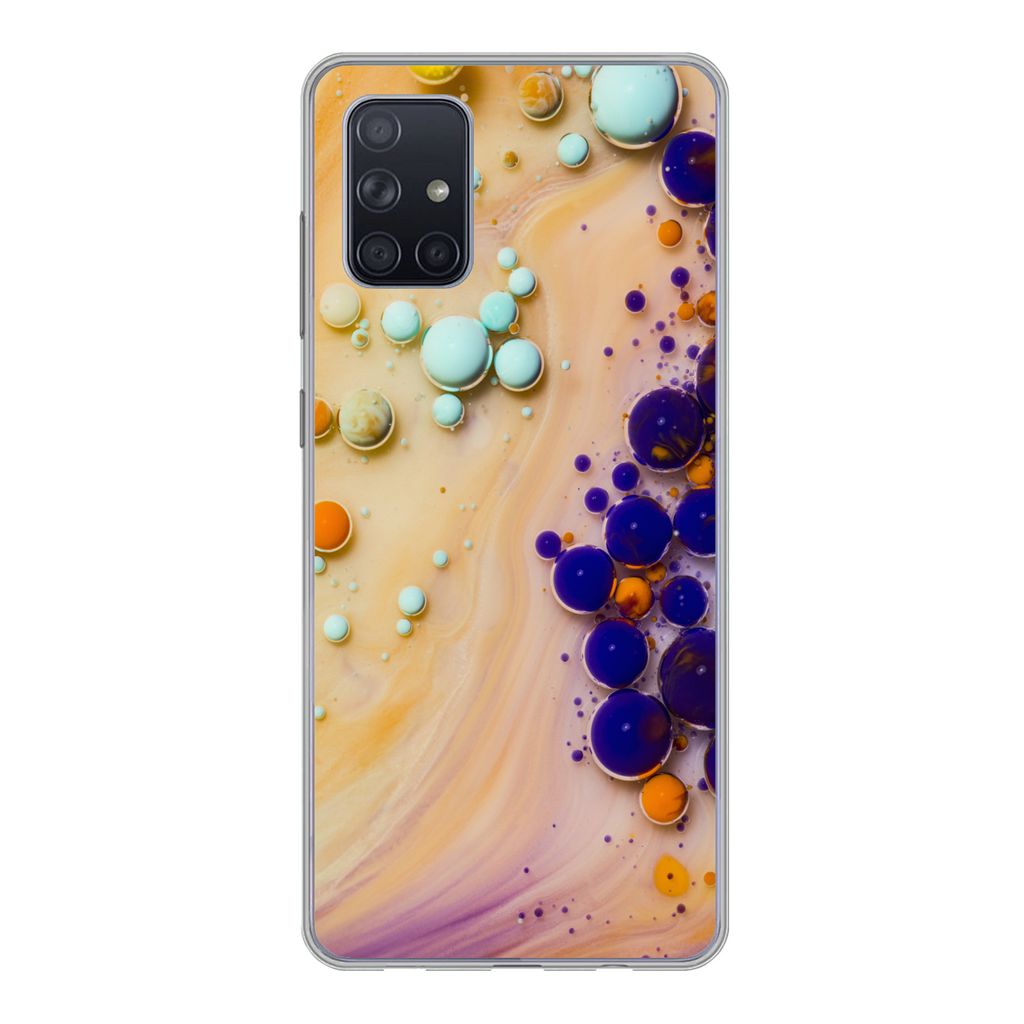MuchoWow Handyhülle Schutzhülle Hülle für Samsung Galaxy A51 5G Milch - Tinte - Psychedelisch Silikon Softcase Handy Hülle - Abbildung