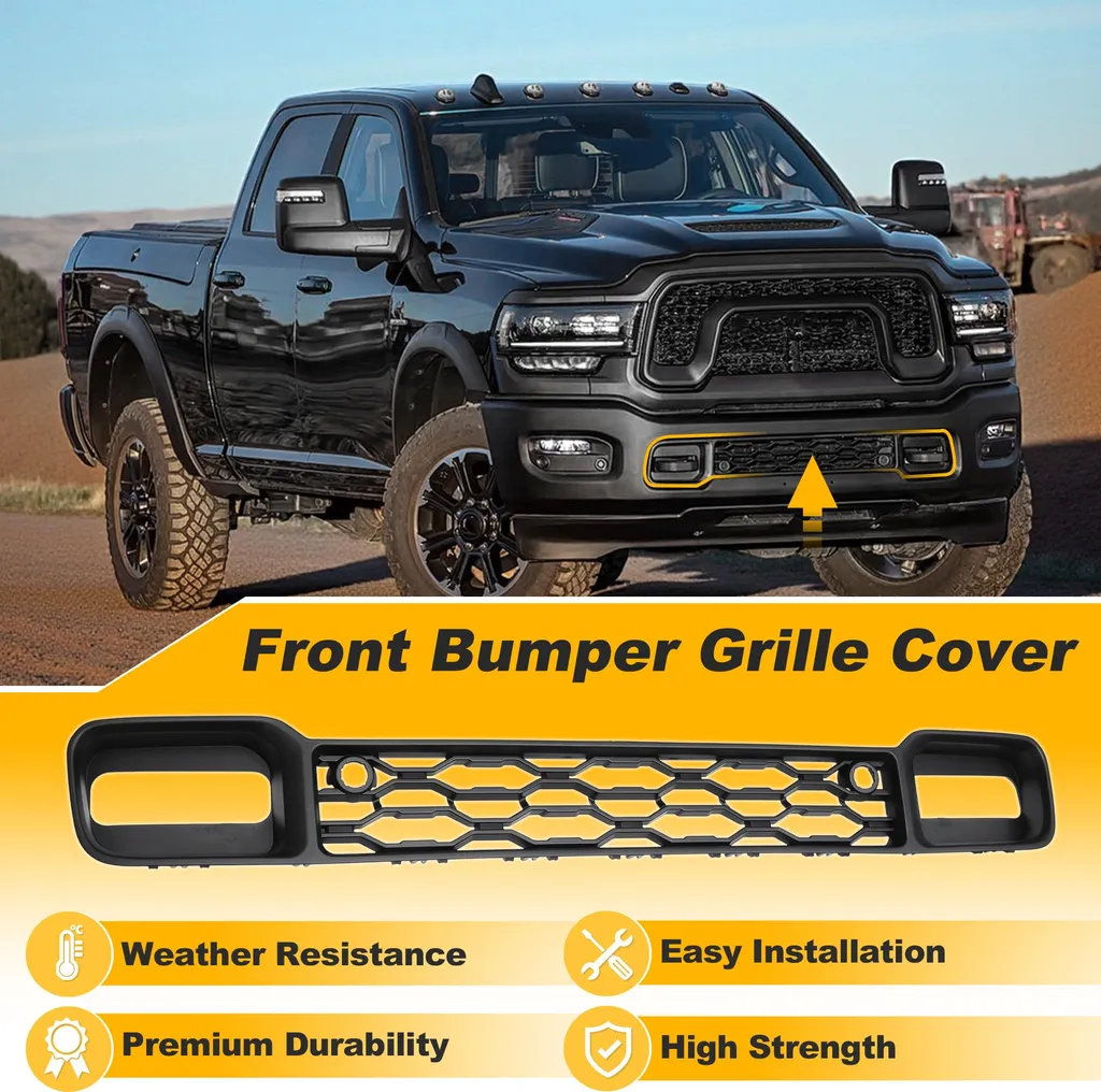 Grille de Pare-Chocs Dodge Ram 2500 3500 ABS Noir Résistant 2019-2024 - 4