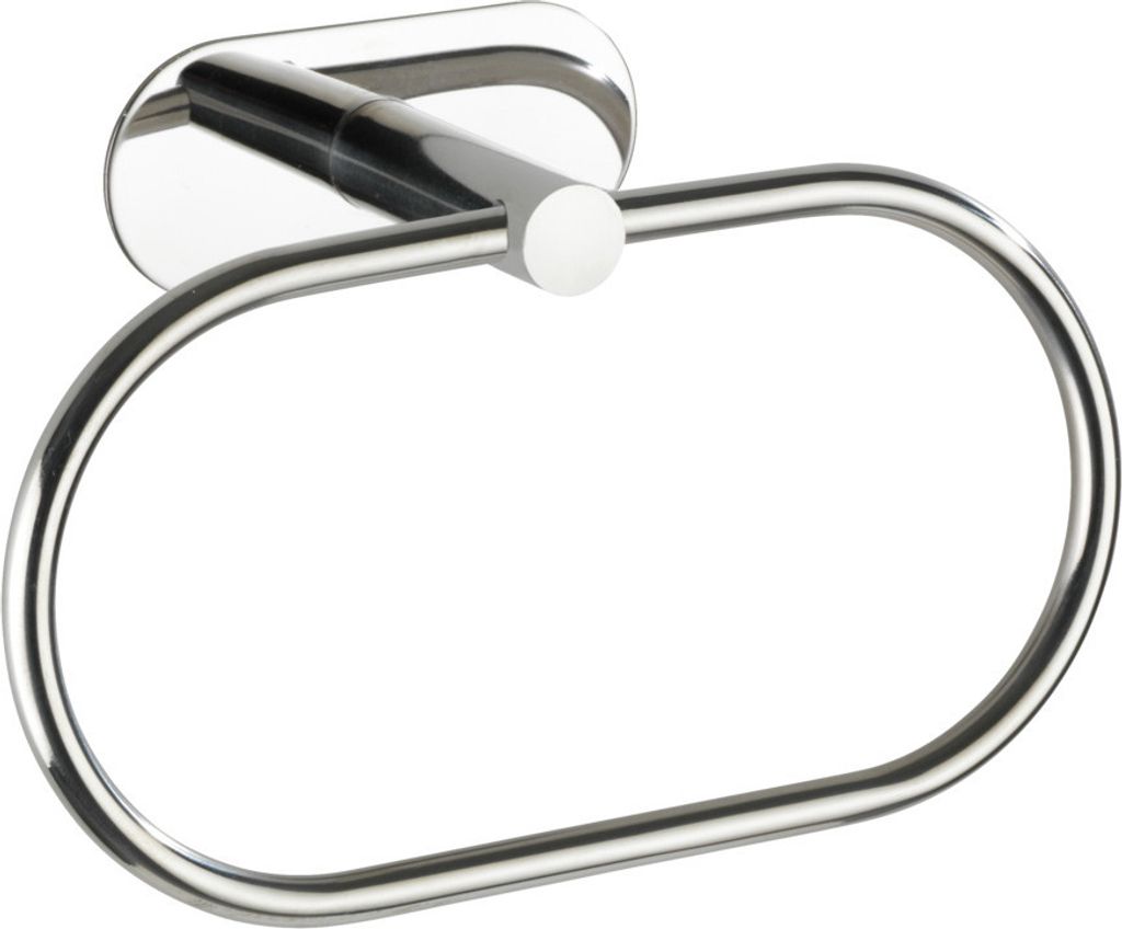WENKO Handtuch Halter OREA ohne bohren Ring Stange Edelstahl Shine Wand Bad WC