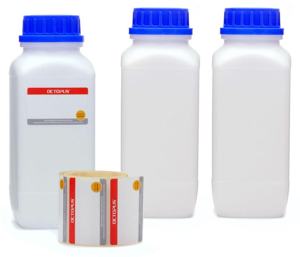 3x 1000 ml bottiglia a collo largo con coperchio blu, Immagine del prodotto 