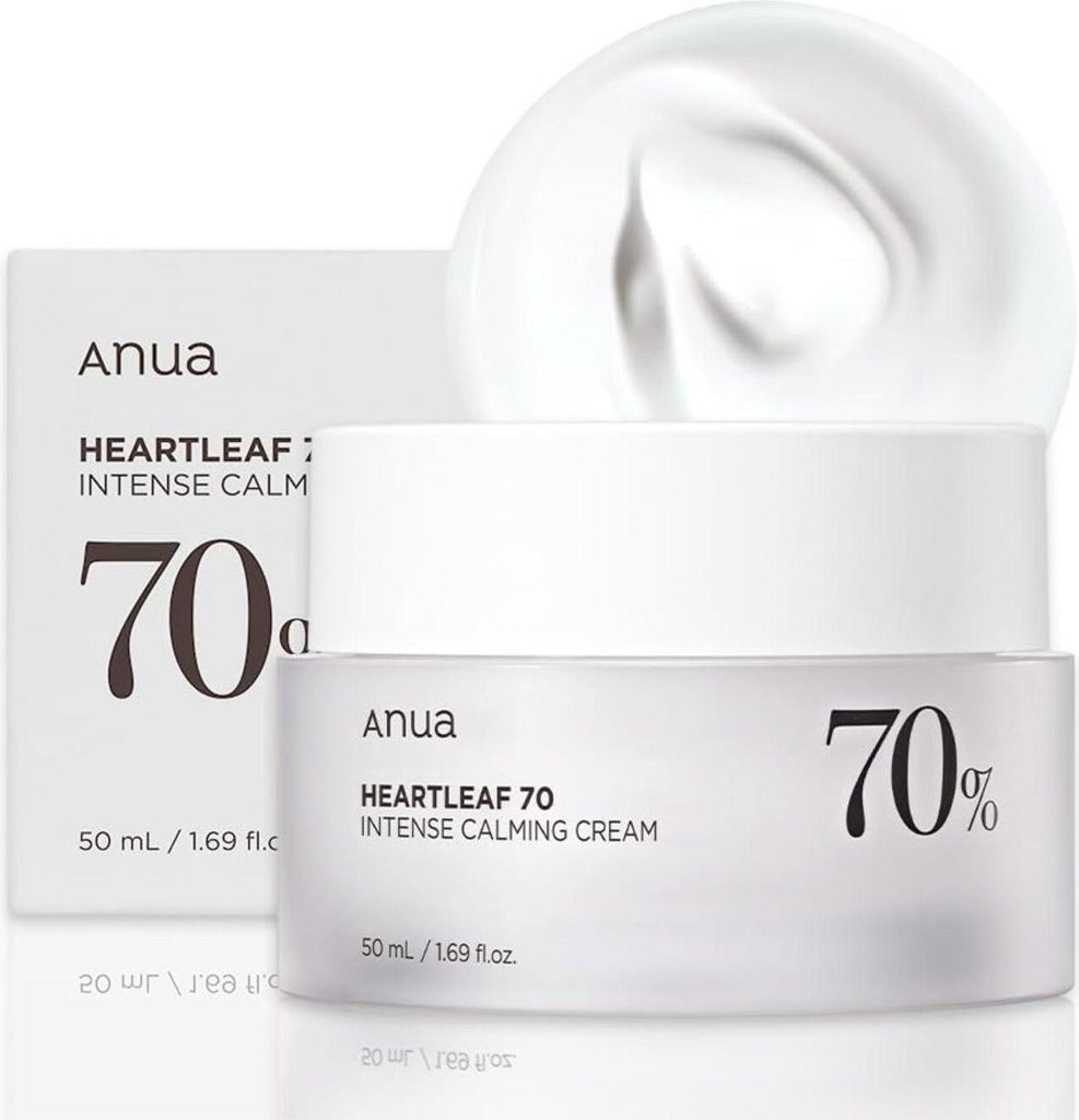 Anua Heartleaf 70% Intense Calming Cream - Beruhigende Pflege für empfindliche Haut - 70% Heartleaf-Extrakt, Anti-Aging-Wirkung, Hautberuhigend