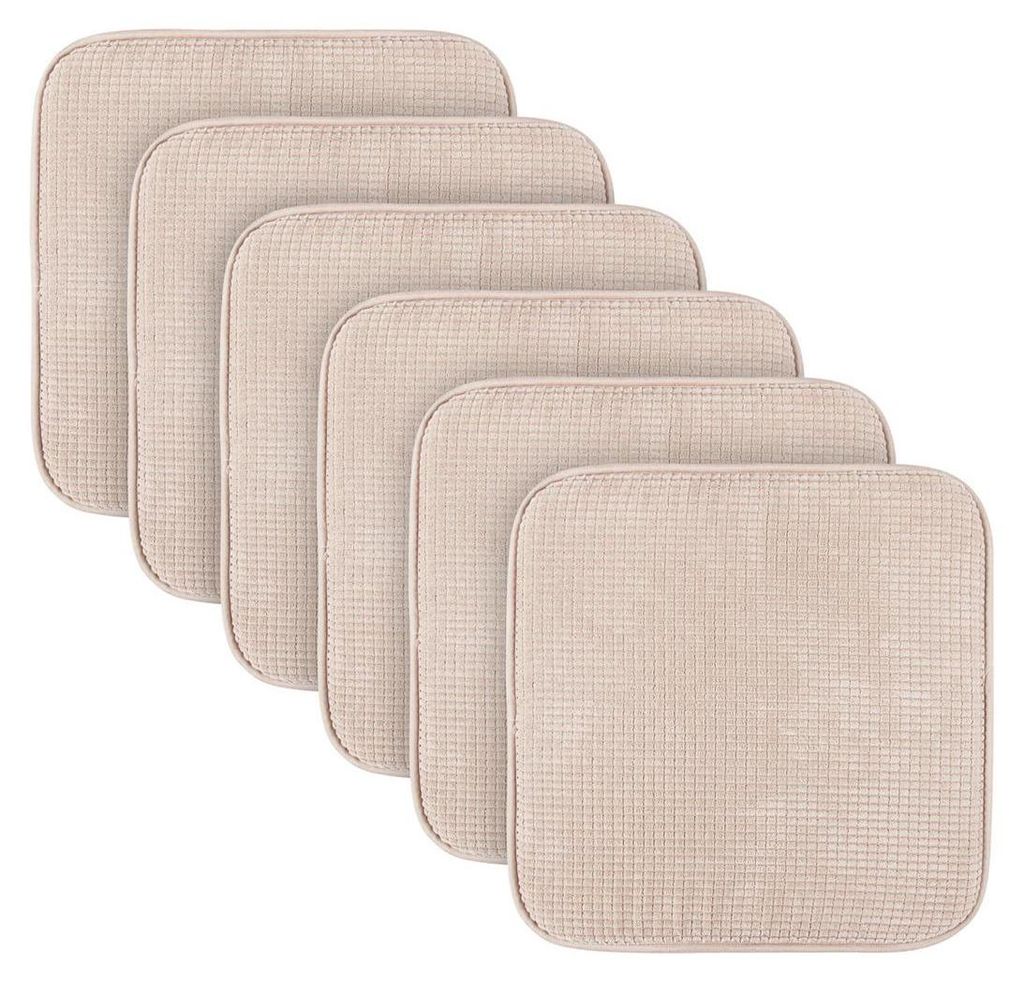 Juego de 6 cojines para sillas, color crema Imagen del producto 