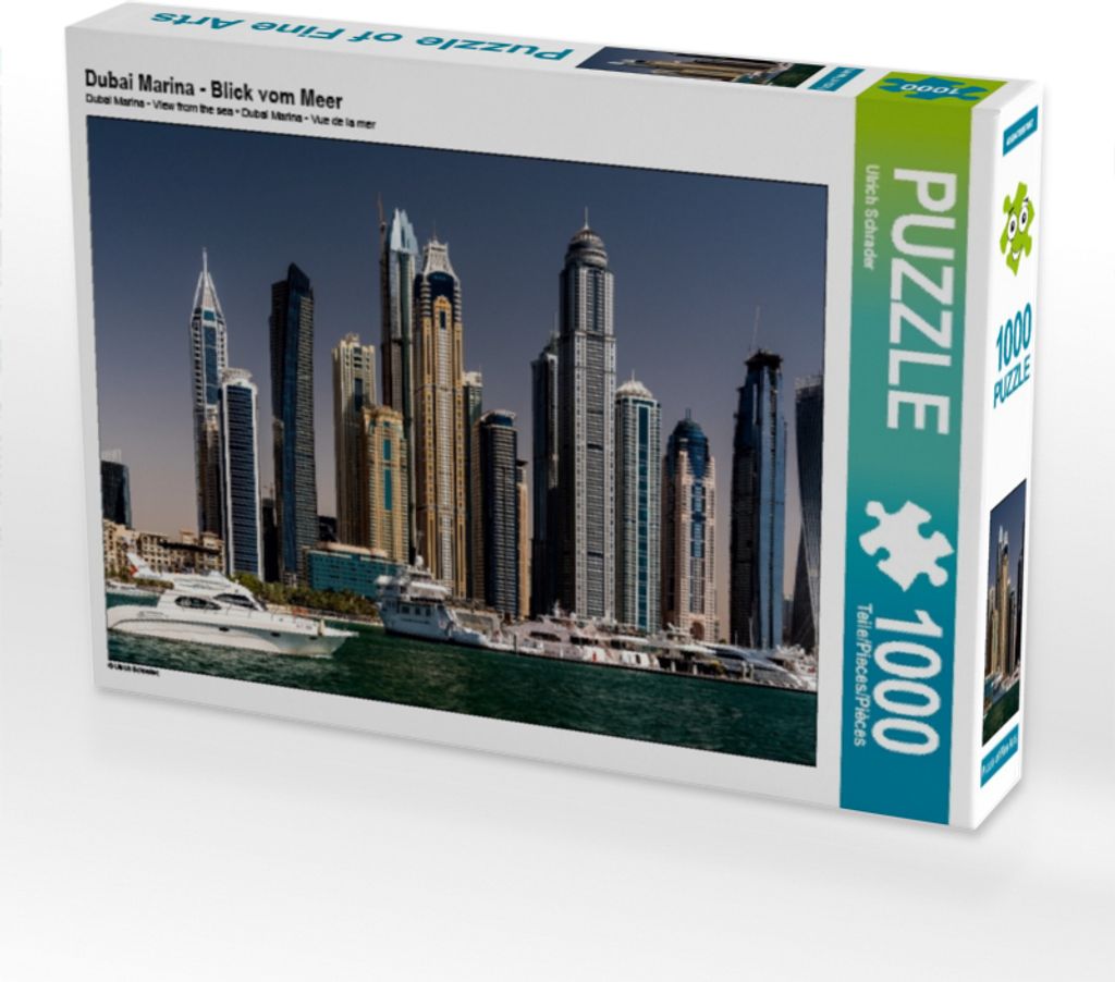Calvendo Dubai Marina - Blick vom Meer 1000 Teile Puzzle quer 640x480mm, Schrader Ulrich; 7456698