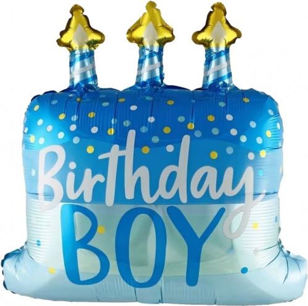 Folienballon Birthday Boy Shape blau 70 x 60 cm Produktbild 