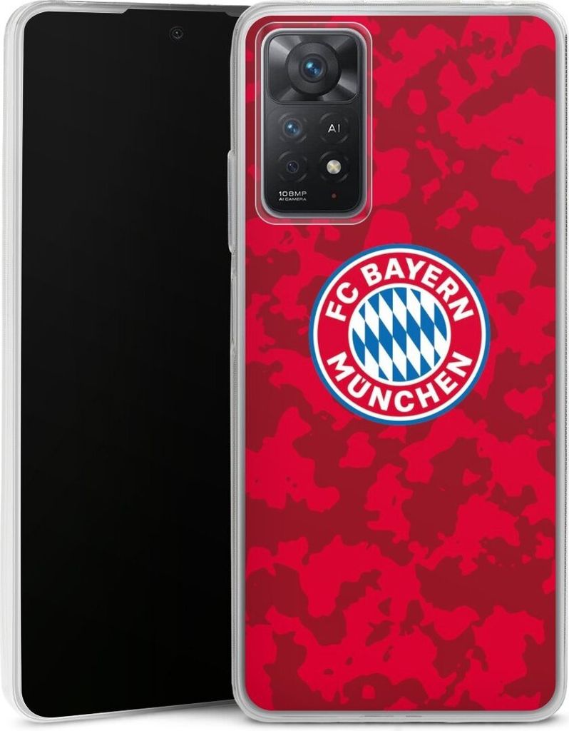 DeinDesign Slim Hülle für Xiaomi Redmi Note 11 Pro 5G Silikon Case Ultra Dünn Handyhülle FC Bayern München Camouflage FCB