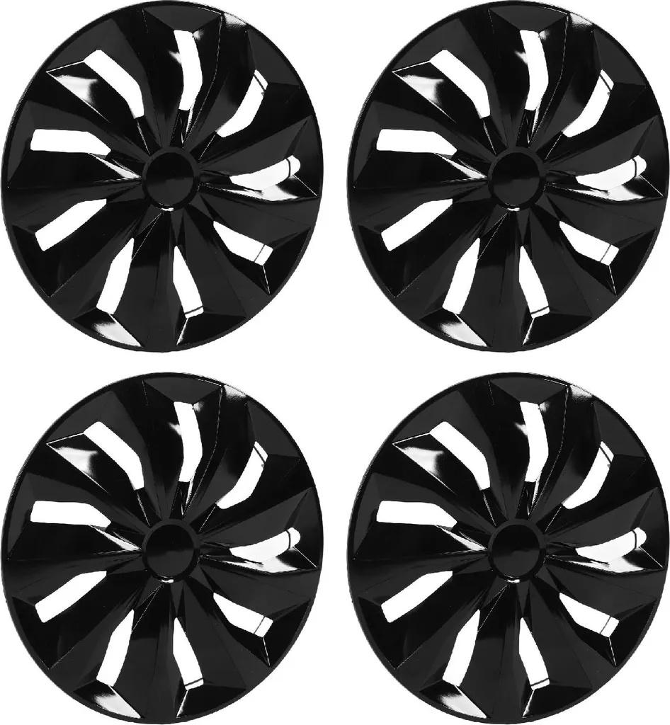4 Couvre-roues 15" Noir Rugueux Robustes et Design pour Peugeot 208 Neuve