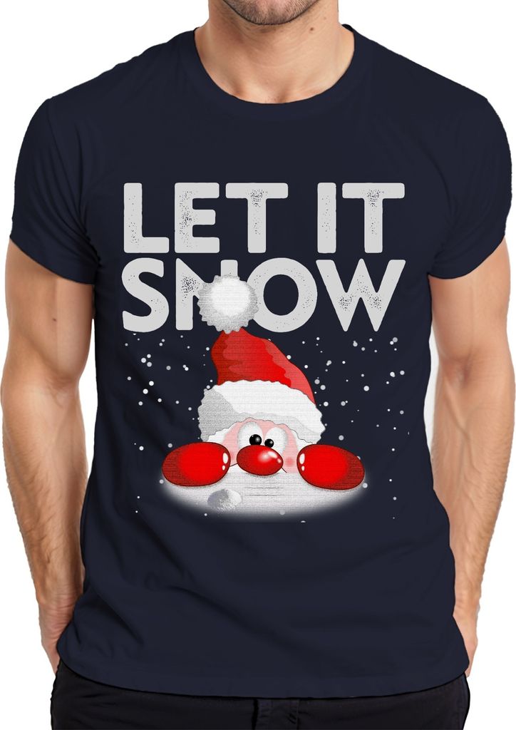 Let It Snow Weihinachtsmann - Weihnachten Weihnachtsgeschenk Christmas Herren T-Shirt, Navy, XL