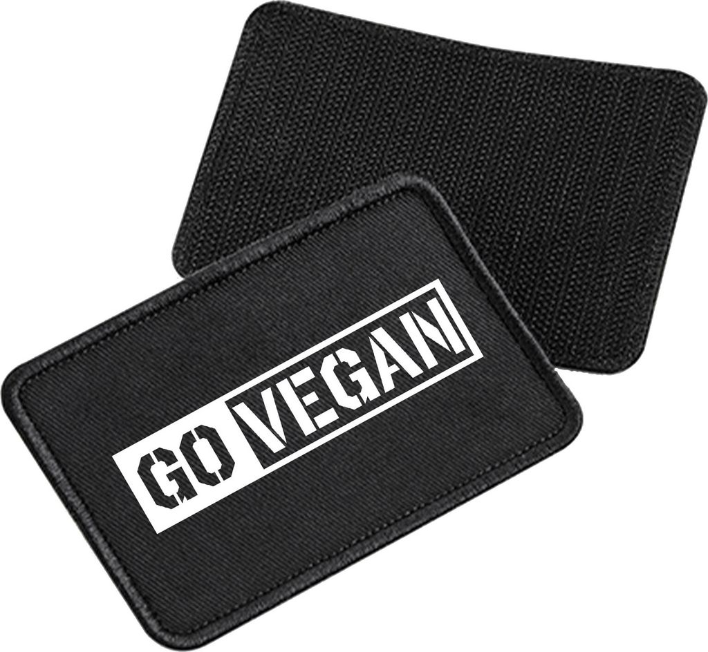 Huuraa Patch Go Vegan Modern Black 10 x 6,5cm Baumwolle Produktbild 