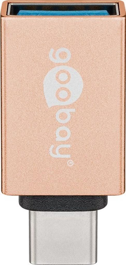 Goobay USB-A OTG auf USB-C Adapter - Gold Produktbild 