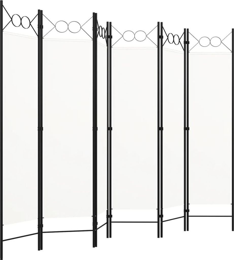 vidaXL 6-tlg. Raumteiler Weiß 240x180 cm