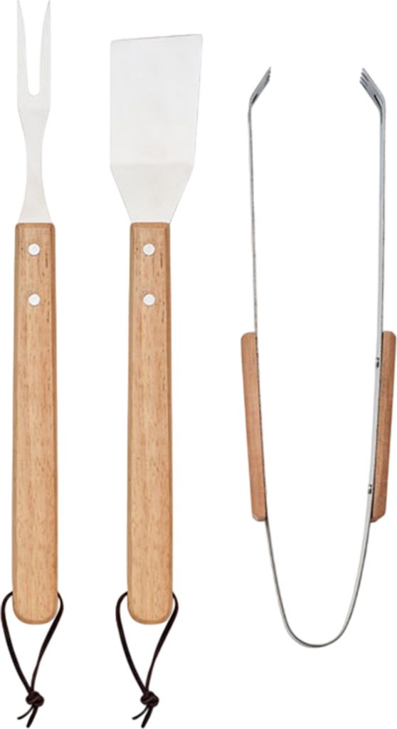 MidOcean - Eiche Grillwerkzeug-Set "Smokey" (3er-Pack) MO1151 (Einheitsgröße) (Holz)