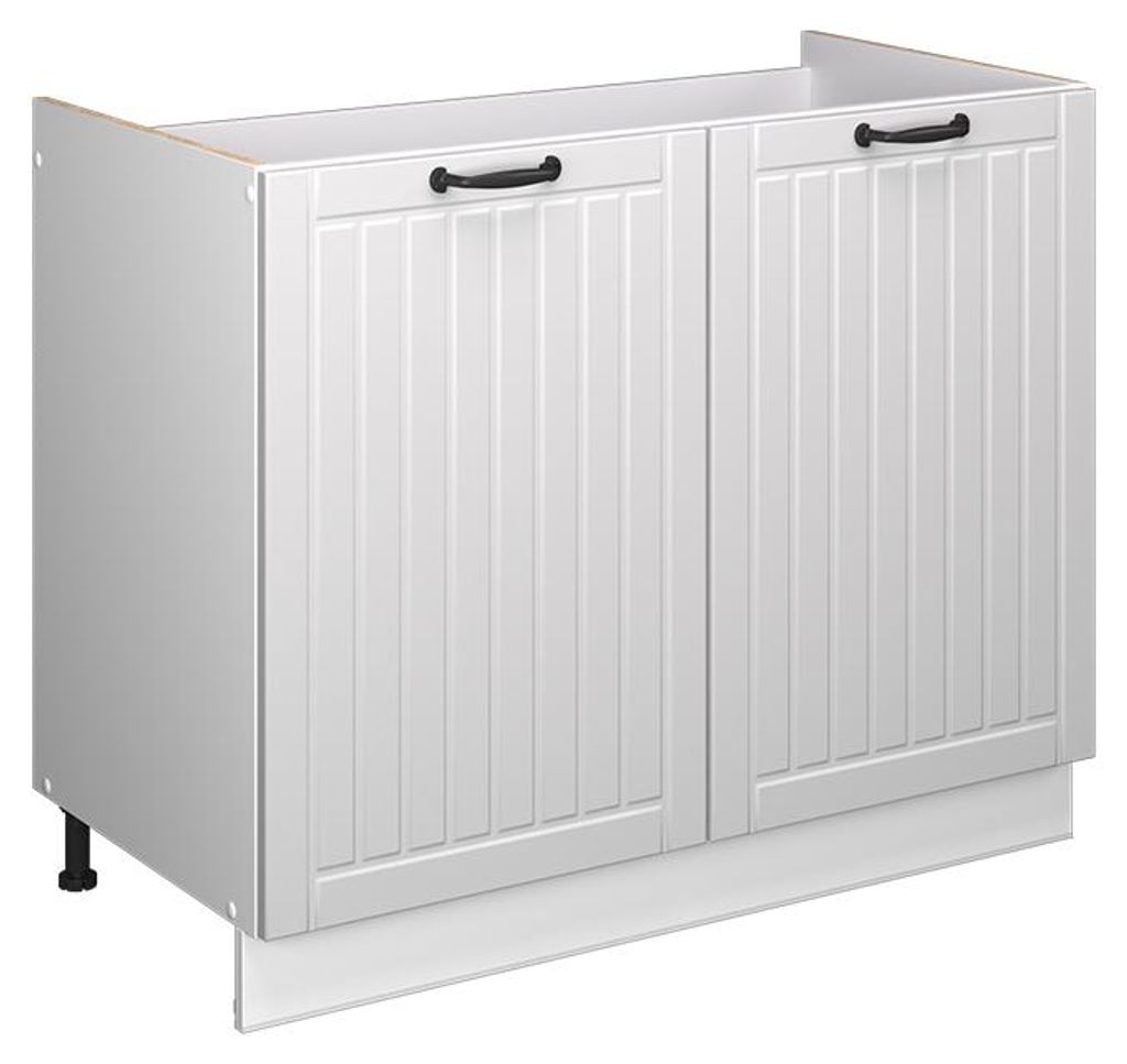 Spülenunterschrank Vicco Fame-Line Weiß Landhaus/Weiß 100 Produktbild 