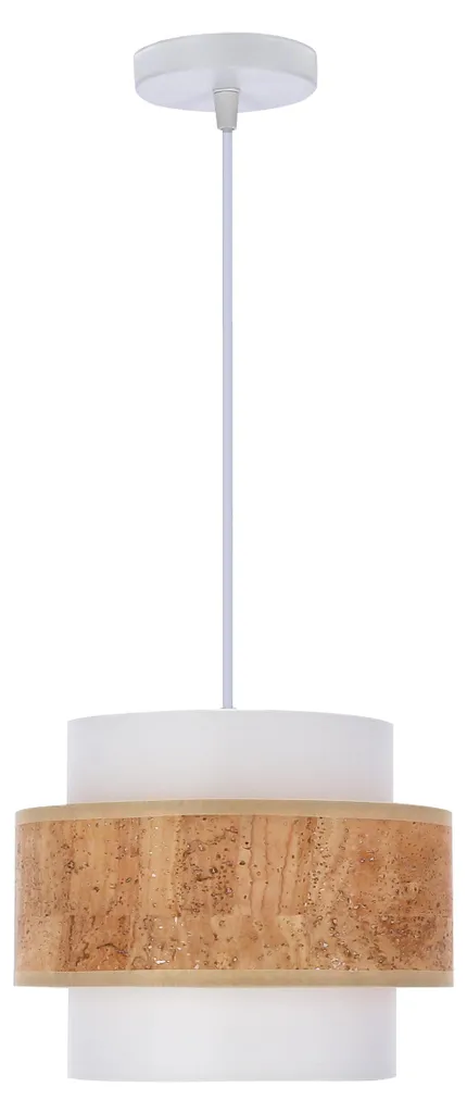 Lustre Suspension Liège & Tissu 100cm - Éclairage Table Salle à Manger