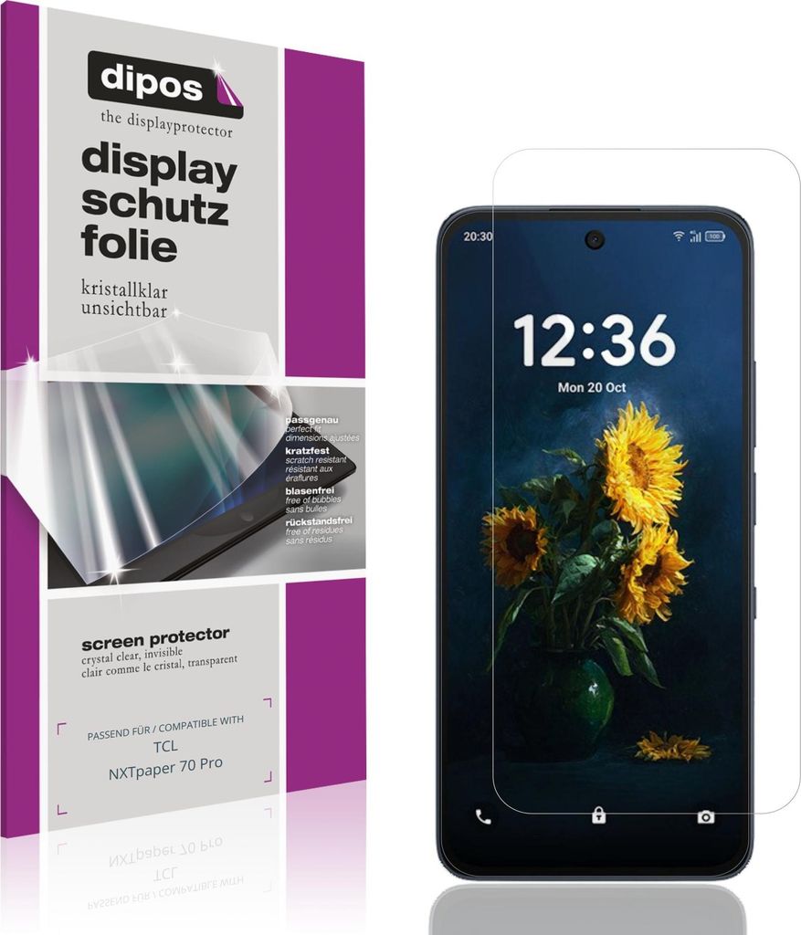 4x Schutzfolie für TCL NXTpaper 70 Pro klar Displayschutzfolie Folie Display Schutz dipos