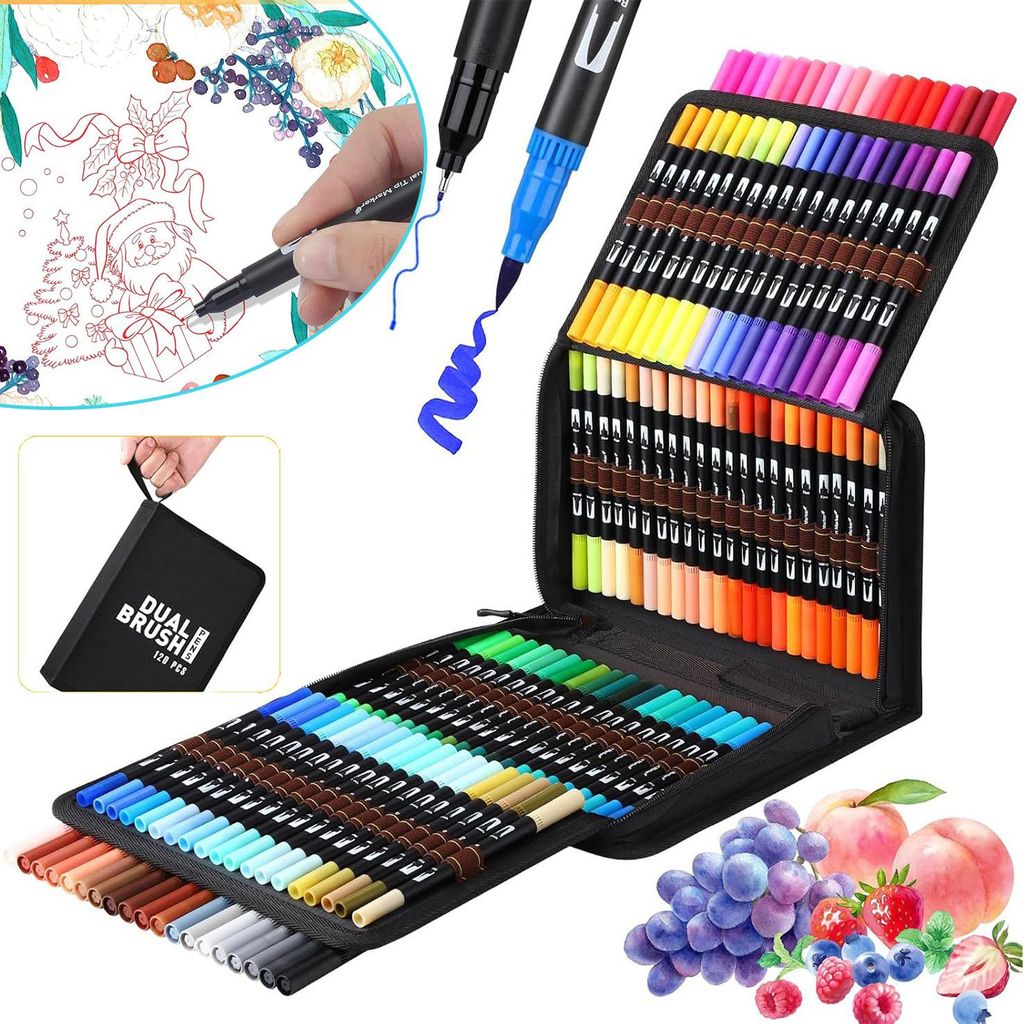 Dual Brush Pen Set, Filzstifte 120 Farben Pinselstifte Produktbild 
