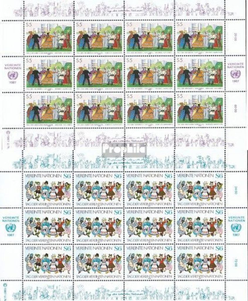 Briefmarken UNO - Wien 1987 Mi 75Klb-76Klb Kleinbogen (kompl.Ausg.) postfrisch Tag der UNO
