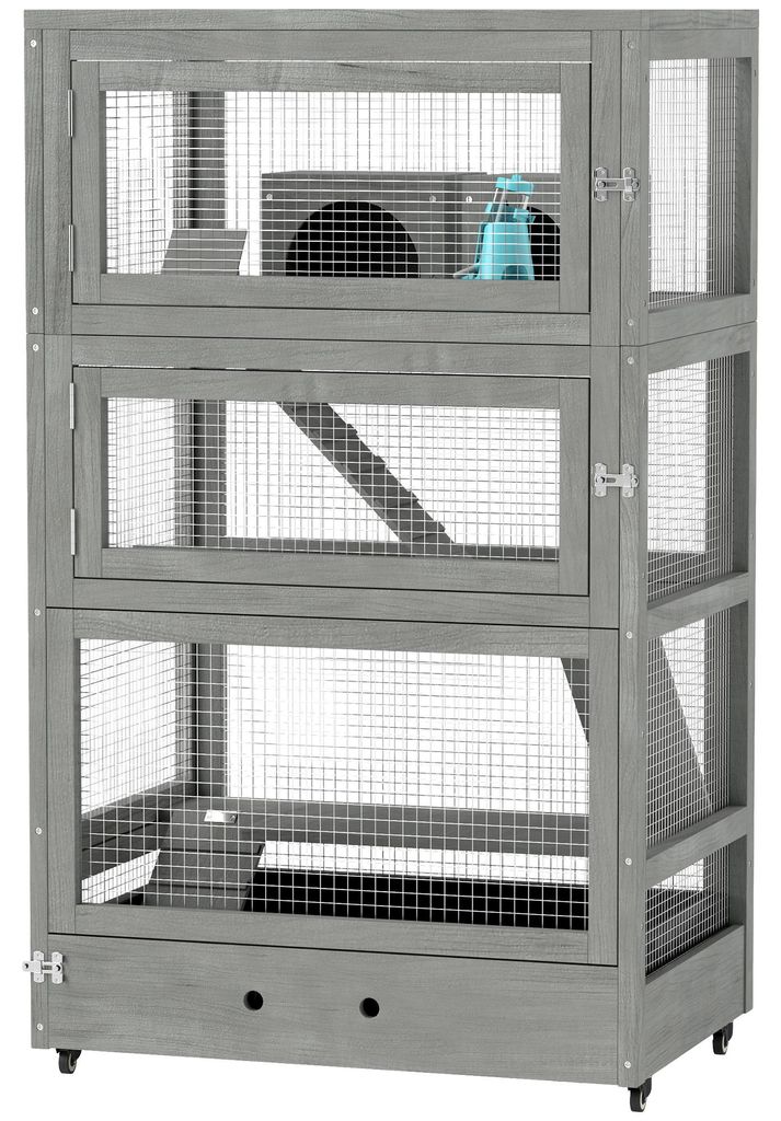 PawHut kooi voor dwerghamsters, gemaakt van hout, 65 x 45 x Productafbeelding 