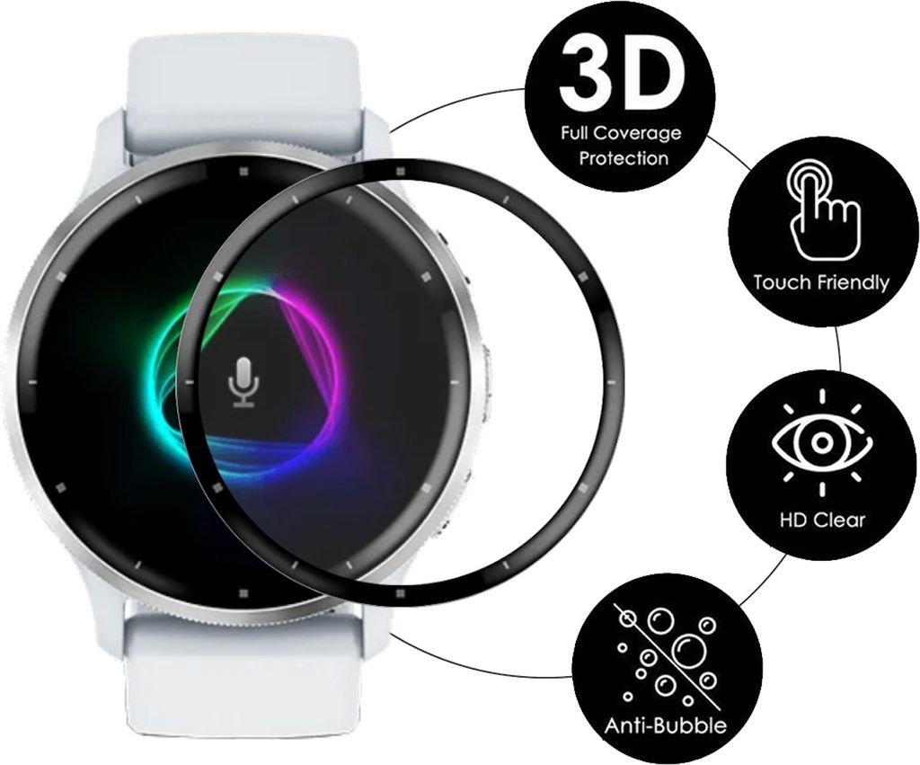 Pro Garmin Venu 3 3D 0,3 mm H9 Tvrzené sklo Transparentní Obrázek produktu 
