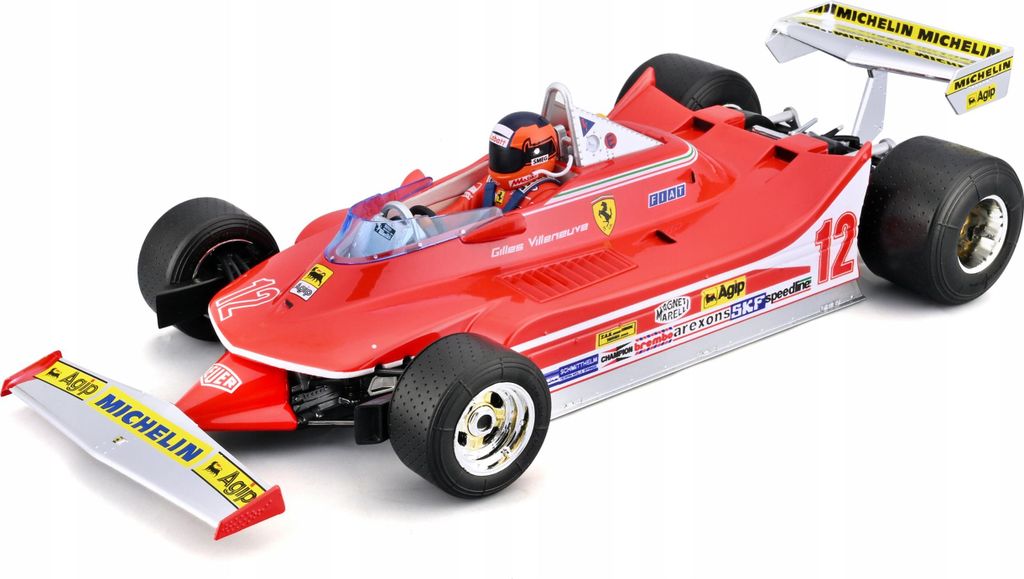 Bburago Ferrari 312 T4 1979 Gilles Villeneuve F1 Bolide 1:18 Modellauto Premium Geschenkidee