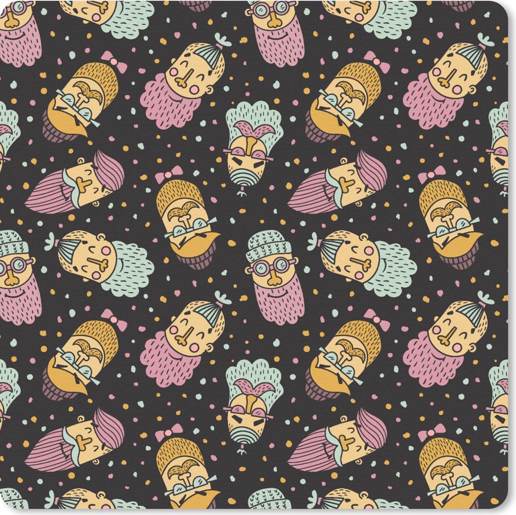 MuchoWow Mauspad Mousepad Muster - Bart - Gesicht - Jungen - Kinder - Kinder 30x30 cm - Mousepads - Maus Mat - Pad - Mausunterlage - Gaming