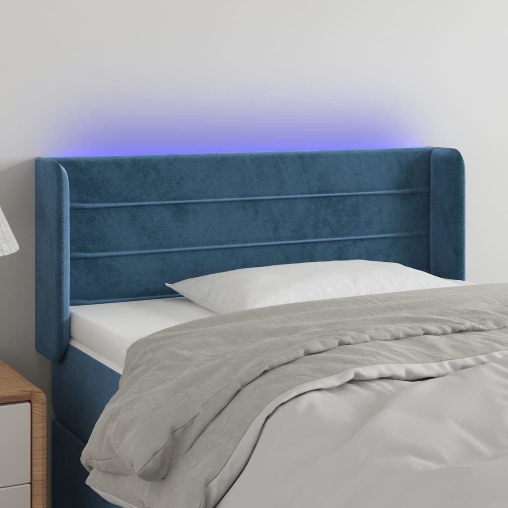 Maison Exclusive - LED Kopfteil Dunkelblau 103x16x78/88 cm Samt