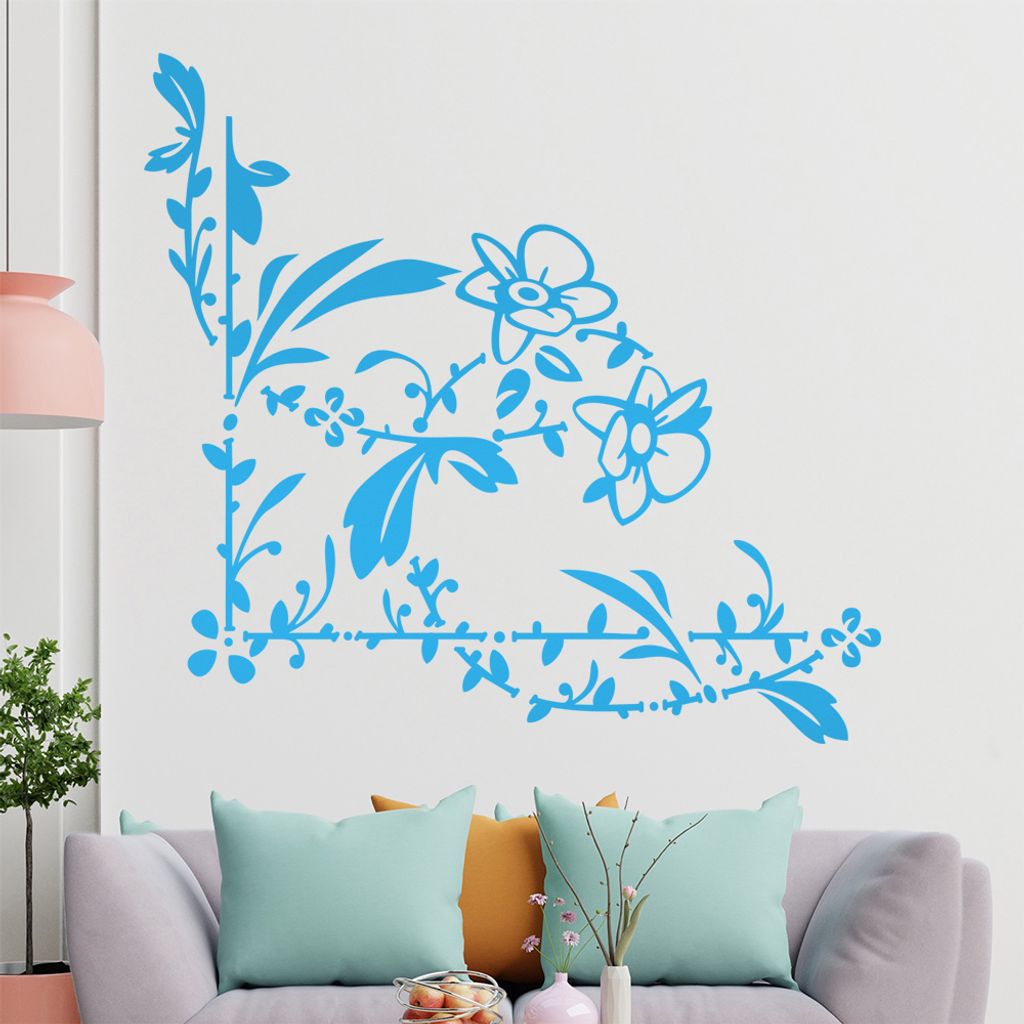 Blumenranke - Linien Wandtattoo in 6 Größen - Wandaufkleber Wall Sticker - Dekoration, Küche, Wohnzimmer, Schlafzimmer, Badezimmer