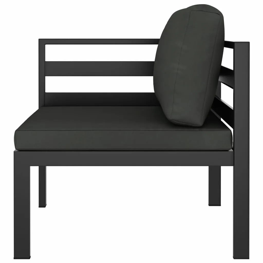 Canapé d'angle modulaire vidaXL en aluminium anthracite avec coussin - 2