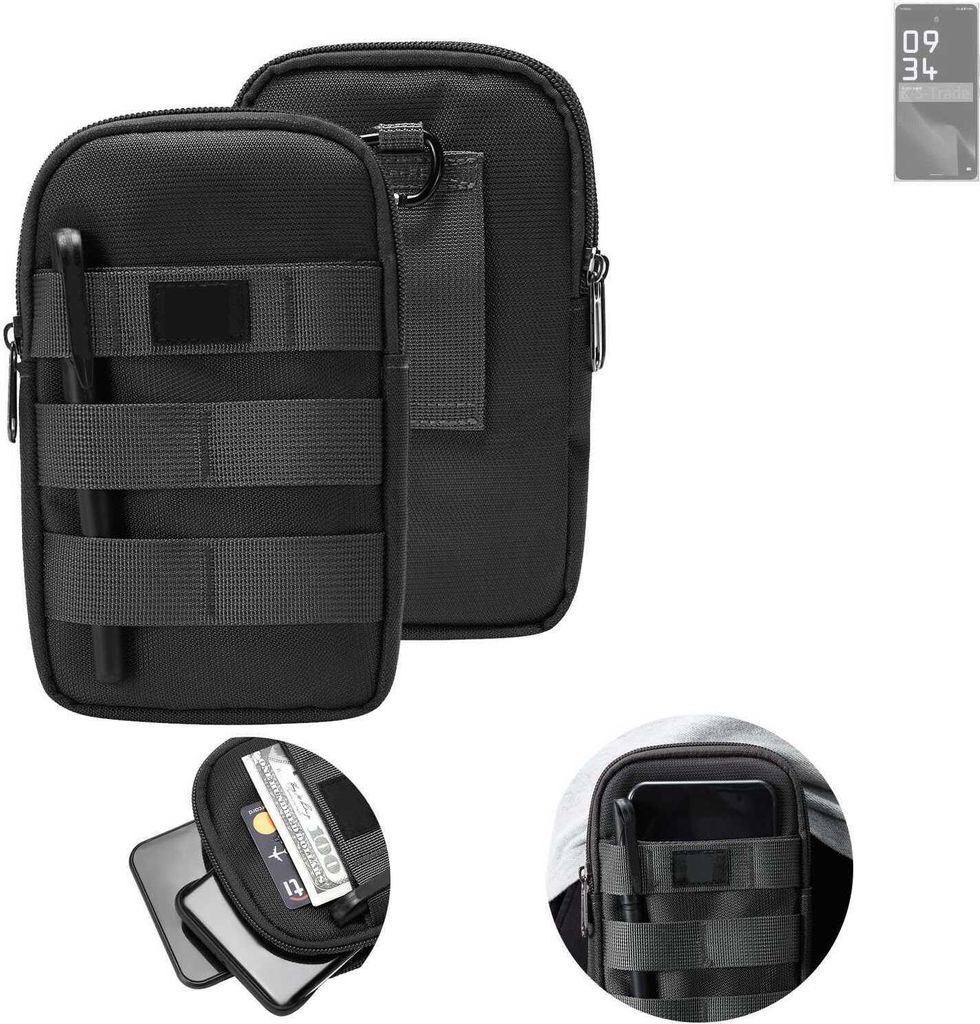K-S-Trade Holster Gürtel Tasche kompatibel mit Leica Leitz Phone 2 Handy Tasche Schutz Hülle dunkel-grau viele Fächer, 1x