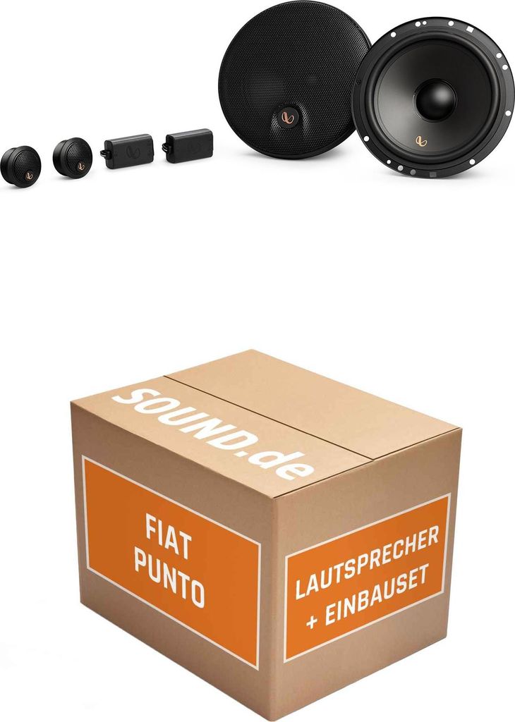Lautsprecher Boxen Einbaupaket Front Infinity Alpha 603C passend für Fiat Punto 199 | 90Watt RMS