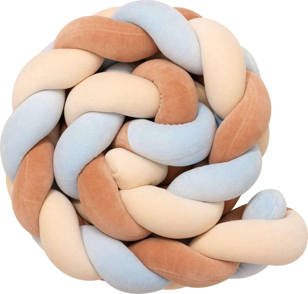 Mix Beige&Blue – Geflochtene Bettschlange Bettumrandung für Produktbild 