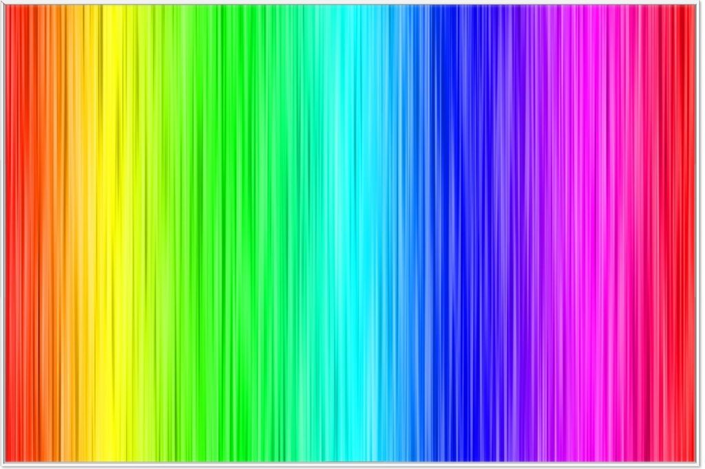 Wallario Wandbild Regenbogenmuster - Farben rot, gelb, grün, blau, pink und rot, Größe: 61 x 91,50 cm, Poster mit weißem Aluminiumrahmen