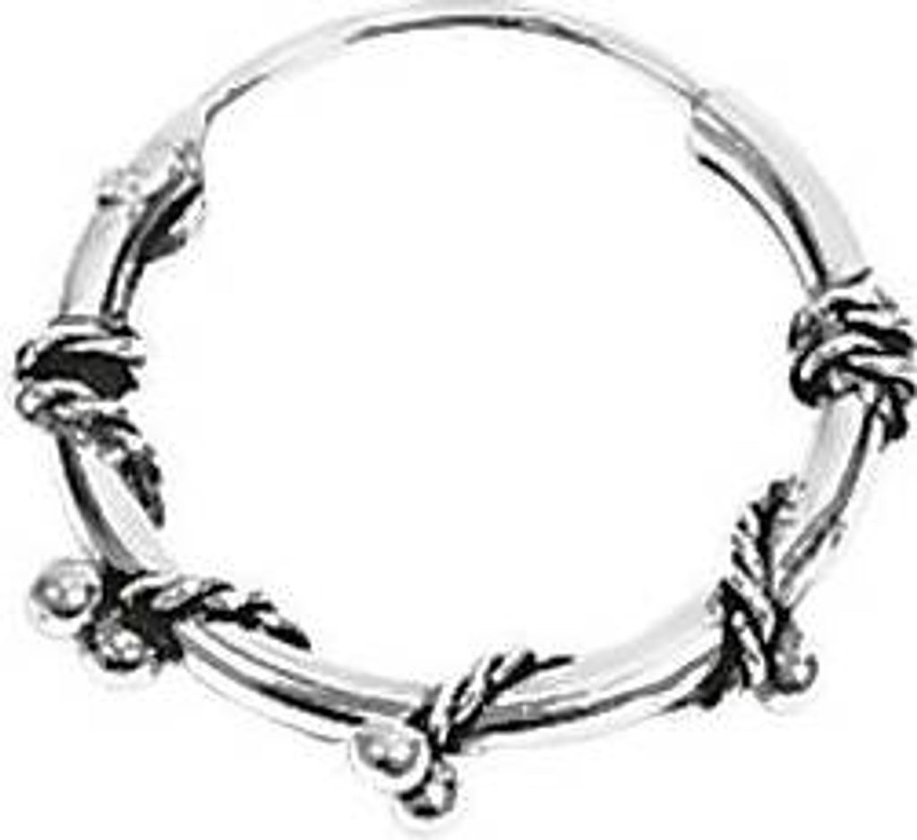 Paar 925 Sterlingsilber Keltische Bali Asea Schmuck Creolen mit Kugeln 15mm 7099